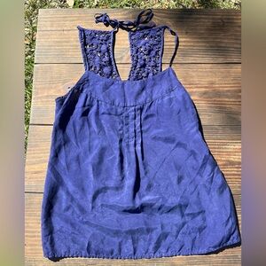 Banana Republic Silk and Lace Tie Top